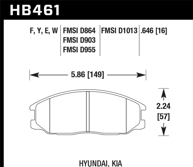 Hawk 01-06 Hyundai Santa Fe / 03-09 Kia Sorento HPS Street Front Brake Pads