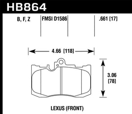 Hawk 13-17 Lexus GS350/GS350 F Sport / 12-17 Lexus IS350 Performance Ceramic Street Front Brake Pads