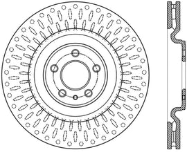 StopTech 13-14 Ford Mustang Shelby GT500 Front Right Slotted & Drilled Sport Brake Rotor