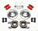 Wilwood D154 P/S Park Brake Kit Red Jeep Dana 35 2.56 Off 5-lug w/ lines