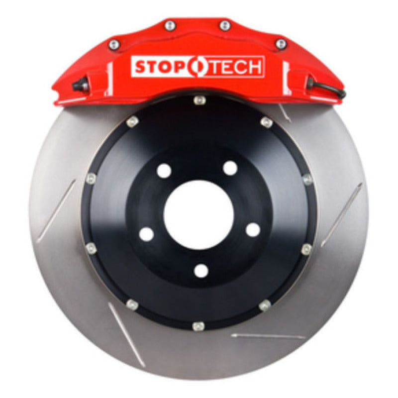 StopTech 04-07 STi Front Big Brake Kit 355X32MM with Red ST60 Calipers Slotted Rotors Pads and SS Li