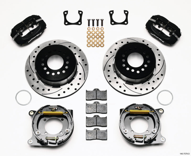 Wilwood Forged Dynalite P/S Park Brake Kit Drilled Chevy 12 Bolt-Spec 3.15in Brng