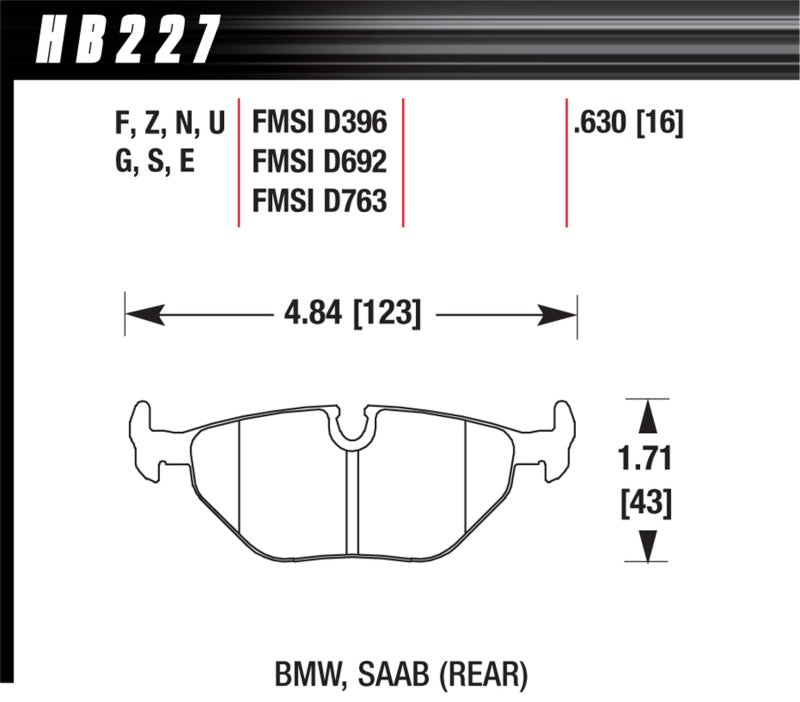 Hawk DTC-80 97-02 BMW Z3/03-08 BMW Z4 Rear Race Brake Pads