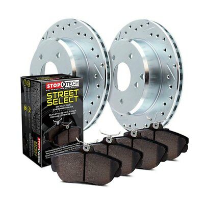 StopTech 09-14 Nissan Maxima Base Front Rear Drilled Rotor and Brake Pad Kit