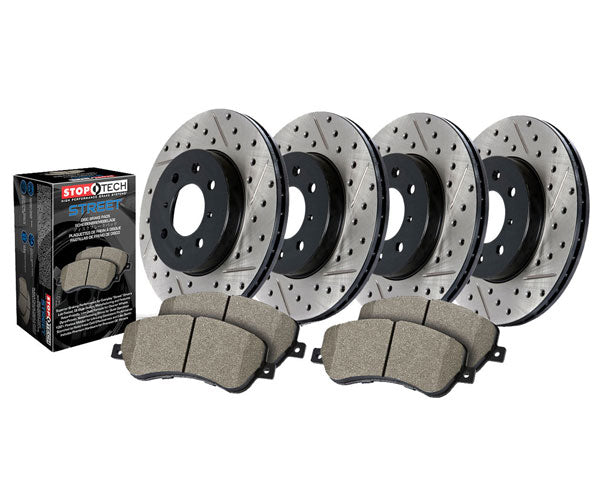 StopTech 10-12 Lexus GX460 / Toyota 4Runner Front Drilled and Slotted Street Brake Kit