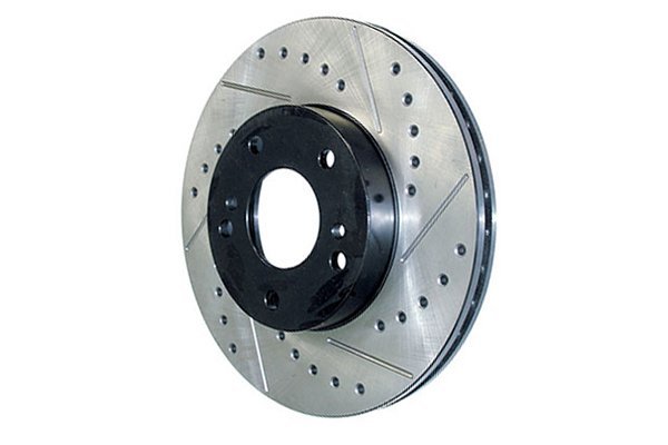StopTech 11-18 Porsche Cayenne Sport Slotted & Drilled Front Left Brake Rotor